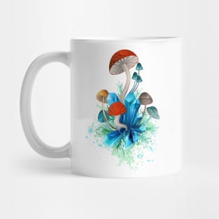 Red Mushroom with Blue Crystals Mug